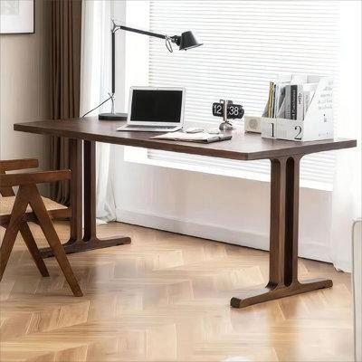 Fortuna Femme 70.87" Nut-brown Rectangular Solid wood desk in Desks