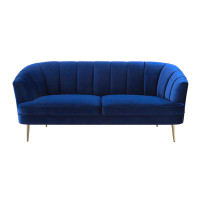 Mercer41 Zhion Blue Tufted Sofa