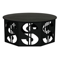 Noir Trading Inc. Dollar Coffee Table, Black Steel