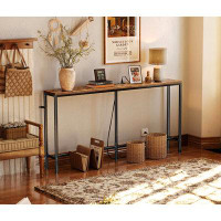 17 Stories 17 Stories Console Table With Outlet, 63 Inch Sofa Table With Charging Station, Narrow Entryway Table, Skinny