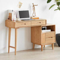 Corrigan Studio 35.43" Burlywood  Rectangular Solid Wood desks