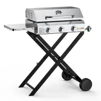 Hitechluxe Flat Top Gas Grill Griddle Stove with Lid