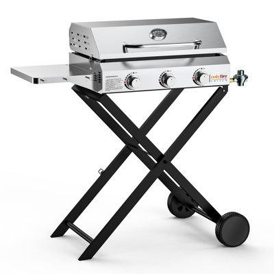 Hitechluxe Flat Top Gas Grill Griddle Stove with Lid in Other