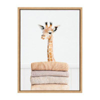 Trinx Sylvie Fold Giraffe Framed Canvas by Amy Peterson Art Studio 18x24