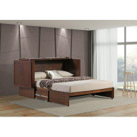Wildon Home® Aabia Queen Solid Wood Storage Murphy Bed with Mattress