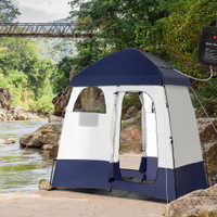 Camping Shower Tent 86.6" x 49.2" x 90.6" Dark Blue