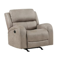 wendeway Luxurious Style Rocker Reclining Chair Brown Plush Comfortable Living Room Furniture