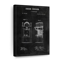 17 Stories Beer Cooler BW Patent Canvas Print