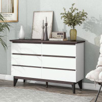 George Oliver Modern Accent Chest with six drawers and wooden frame