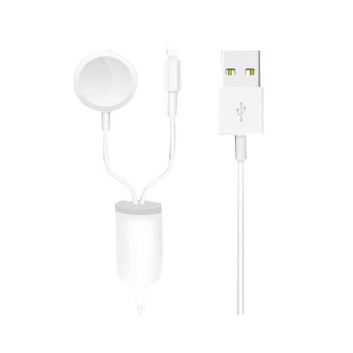 2-in-1 Wireless Fast Charger for Phone and Smart Watch - White dans Accessoires pour cellulaires - Image 3