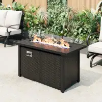 Arlmont & Co. Shifrah 24.7'' H x 44.5'' W Steel Outdoor Fire Pit Table