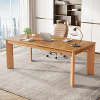 Latitude Run® 63 Inch Large Office Executive Desk Wooden Computer Desk Business Workstation