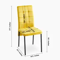 Latitude Run® Velvet High Back Nordic Dining Chair Modern Fabric Chair, Set Of 2