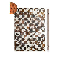 Rugpera Lorelai Brown And White And Black Color Patchwork Design Carpet Machine Woven Polyester & Cotton Yarn Area Rug37