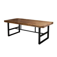 17 Stories Modern Simple Rectangular 3-Inch Thick Wooden Dining Table