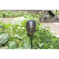 Amples Solar Outdoor Garden Moon Star Metal Light Pathway Landscape Patio Yard Decoration Stake Lamp