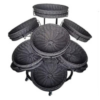 Round Plastic Rattan 9 Basket Display | Grocery Store | Supermarket | Convenience Store