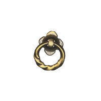 D. Lawless Hardware 1-1/2" Twisted Ring Pull with Plate Antique Brass