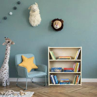 Latitude Run® Latitude Run® 36" Bookcase With Two Adjustable Shelves, Montessori Bookshelf And Storage Unit In Birch Ply