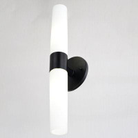 Wrought Studio Joshaun 2 Light LED Compatible Satin Nickel Contemporary Bathroom Vanity Wall Sconce Fixture White Glass
