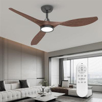 Mercer41 52" Ulanda 3 - Blade LED Propeller Ceiling Fan with Remote Control and Light Kit Included