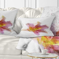 East Urban Home Floral Watercolor Lily Flower Sketch Lumbar Pillow