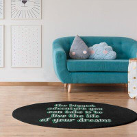 East Urban Home The Biggest Adventure Quote Chalkboard Style Poly Chenille Rug