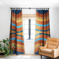 Deny Designs Sheila Wenzel-Ganny Retro Double Rainbow Blackout Window Striped Rod Pocket Single Curtain Panel