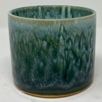 Ebern Designs Marin Green Reactive Glaze Ceramic Planter
