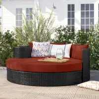 Sol 72 Outdoor™ Freeport 70" Wide Outdoor Wicker Patio Daybed with Cushions