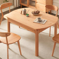 Elevat Home All Solid Wood Dining Table Modern Simple Wind Folding Telescopic Round Table Small Household Dining Table