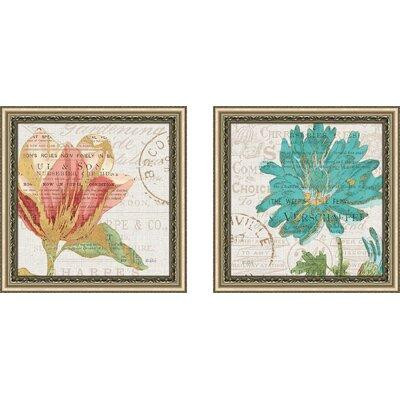 Made in Canada - Ophelia & Co. 'Bookshelf Botanical III' 2 Piece Framed Graphic Art Print Set in Bookcases & Shelving Units