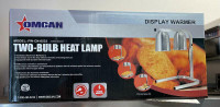 Rechaud a Nourriture - Stainless Steel 2 Bulb Heat Lamp . Food Warmer