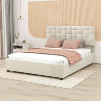 Latitude Run® Queen Size Upholstered Platform Bed with Adjustable Headboard and Lift Up Storage