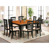 August Grove Pilcher 9 - Piece Butterfly Leaf Rubber Solid Wood Dining Set