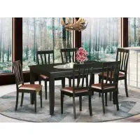 Charlton Home Sisneros 6 - Person Rubberwood Solid Wood Dining Set