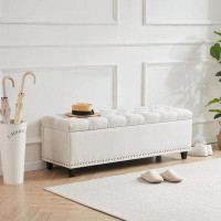 Hokku Designs Belem Upholstered Flip Top Storage Bench
