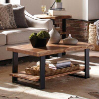 Union Rustic Adalwine Modern Industrial Wooden Metal Frame Rectangular Console Table With 1 Open Shelf
