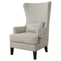 Alma Pippin Curved Arm High Back Accent Chair Cream