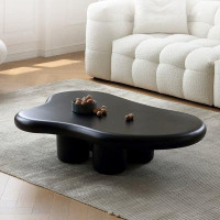 Brayden Studio Centa Cloud Shape Black Modern 3 Legged Coffee Table