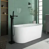 Bossicavelly 59.055118110236'' x 27.55905511811'' Freestanding Soaking Acrylic Bathtub