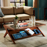 Red Barrel Studio Jiaming Coffee Table W/Tempered Glass