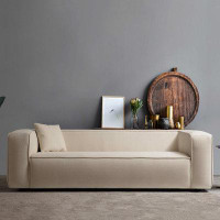 Latitude Run® Marshall Modern Cream Boucle Sofa