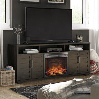 Red Barrel Studio TV Stand for TVs up to 75" with Fireplace Included