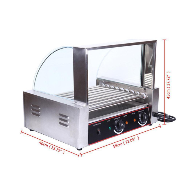 Commercial-24 -Hot-Dog-Grill-Cooker-Machine-sneeze guard - FREE SHIPPING in Other Business & Industrial - Image 3