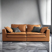 ABPEXI 86.61" Orange Technology cloth Modular Sofa cushion couch