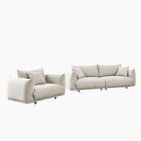 Latitude Run® 3-Seater + 1-Seater Sofa Couch For Living Room Sofa With 3 Pillows, Sofa Furniture For Apartment