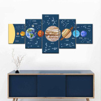 Trinx Solar System And Constellations Multi Piece Canvas Print