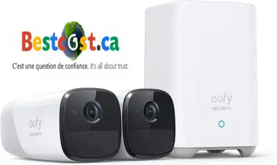 EufyCam 2 Pro 2K Indoor/Outdoor 2X Camera Security Wireless System T8851JD2 BRAND NEW - WE SHIP EVERYWHERE IN CANADA !