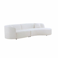 Orren Ellis Luxury Modern Style Living Room Upholstery Curved Sofa With Chaise 2-Piece Set